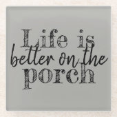 門番は命が惜しい | ガラスコースター (正面)