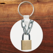 閉じた南京錠と鎖 キーホルダー (正面)