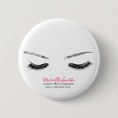 閉じた目の長い点滅の延長 缶バッジ (正面)