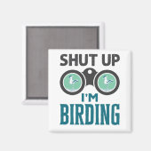 閉じる私は野鳥観察バーダー鳥ウォッチャー マグネット (正面/裏面)