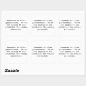 閉じ括弧ステッカー スクエアシール (シート)