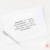 閉じ括弧ステッカー スクエアシール (封筒)