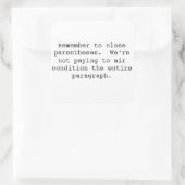 閉じ括弧ステッカー スクエアシール (バッグ)