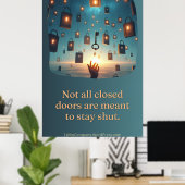 閉じ込められたドアでいっぱいの空 ポスター (ホームオフィス)