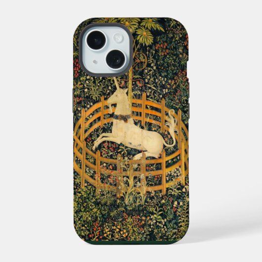 閉じ込められたユニコーン iPhone 15ケース (裏面)