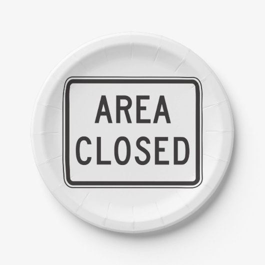 閉域標識警告の制限区域 ペーパープレート (正面)