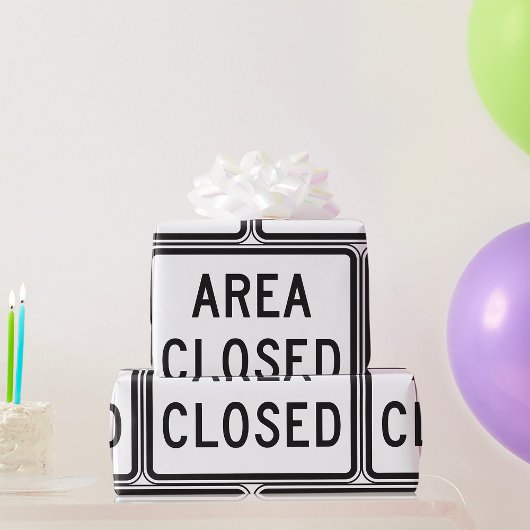 閉域標識警告の制限区域 ラッピングペーパー