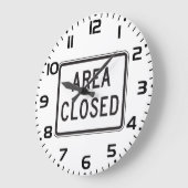 閉域標識警告の制限区域 ラージ壁時計 (傾斜)