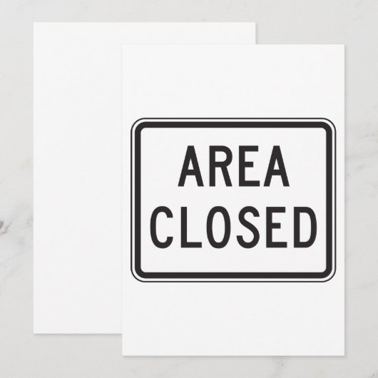 閉域標識警告の制限区域 招待状 (正面/裏面)