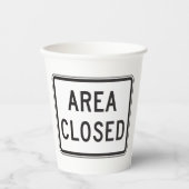 閉域標識警告の制限区域 紙コップ (正面)