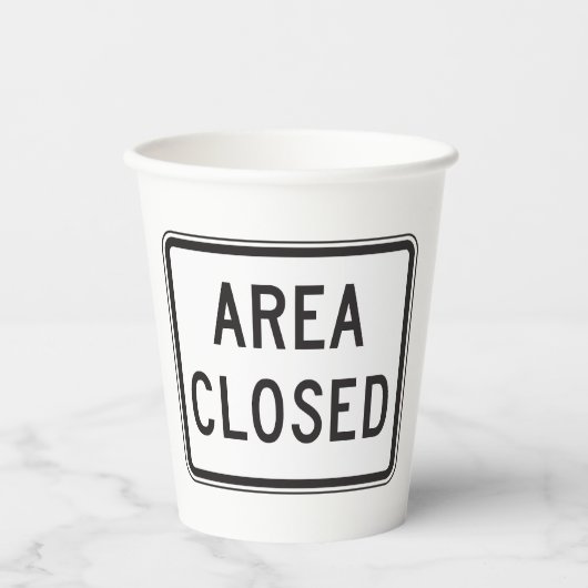 閉域標識警告の制限区域 紙コップ (正面)