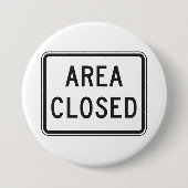 閉域標識警告の制限区域 缶バッジ (正面)