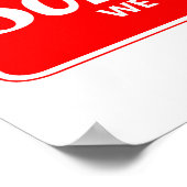 閉店した赤い白の申し訳ないサイン ポスター (角)