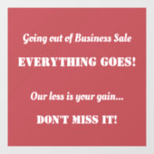 閉店セール広告 ウィンドウサイン (シート)