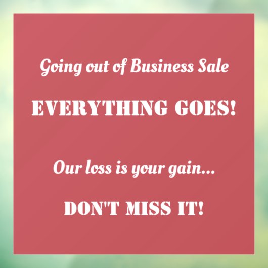 【閉店セール】のぼり旗 ウィンドウサイン (シート3)