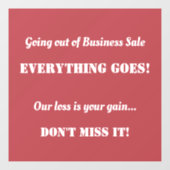 【閉店セール】のぼり看板 ウィンドウサイン (シート)