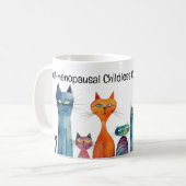 閉経後の子どものいないキャットレディでカマラマグ コーヒーマグカップ (正面左)