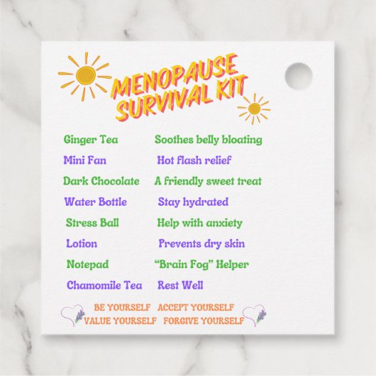 閉経期サバイバルキットギフトラベル フェイバータグ (裏面)