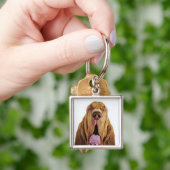 閉鎖した目を持つブラッドハウンド(St.ヒューバートの猟犬)、 キーホルダー (手)