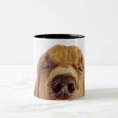 閉鎖した目を持つブラッドハウンド(St.ヒューバートの猟犬)、 ツートーンマグカップ (中央)