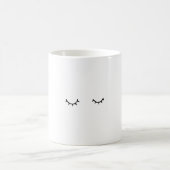 閉鎖した目、ちょうどまつげ コーヒーマグカップ (中央)