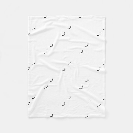 閉鎖した目、ちょうどまつげ フリースブランケット (正面)