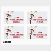 閉門法長方形赤オーキッド 長方形シール (シート)