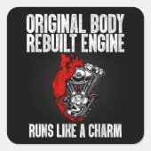 開いたおもしろいハート手術回復生存者ギフト私 スクエアシール (正面)