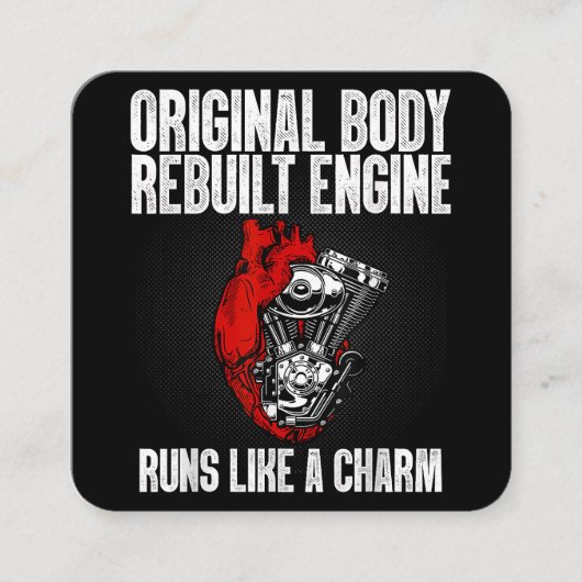 開いたおもしろいハート手術回復生存者ギフト私 スクエア名刺 (正面)