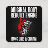 開いたおもしろいハート手術回復生存者ギフト私 スクエア名刺 (裏面)