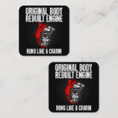 開いたおもしろいハート手術回復生存者ギフト私 スクエア名刺 (正面/裏面)