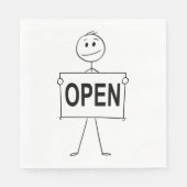 開いたおもしろい看板を持つステッキの図形 スタンダードランチョンナプキン (正面)