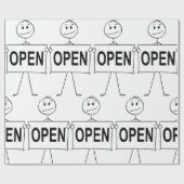 開いたおもしろい看板を持つステッキの図形 ラッピングペーパー (フラット)