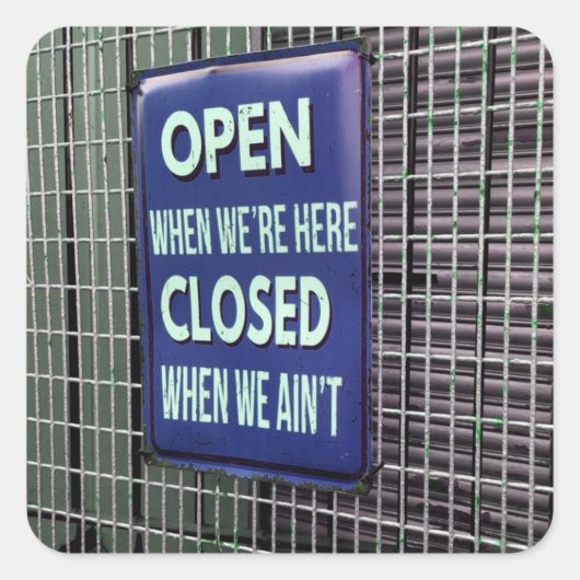 開いたおもしろい記号、閉じたおもしろい記号 スクエアシール (正面)