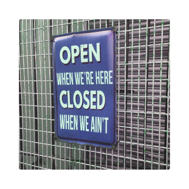 開いたおもしろい記号、閉じたおもしろい記号 メタルプリント (正面)