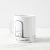 開いたり閉じたりするドアのスケッチとイラスト コーヒーマグカップ (正面左)