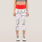 開いたカラフルハート カプリレギンス (正面)