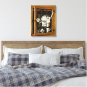 開いたガラス張りの戸棚の踏み台 キャンバスプリント (インサイチュ (寝室))