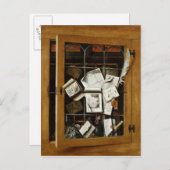 開いたガラス張りの戸棚の踏み台 ポストカード (正面/裏面)