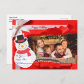 開いたギフトが家族の写真を明らかにする幸せな休日 ポストカード (正面/裏面)