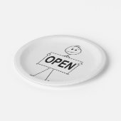 開いたサインでフィギュアを貼る紙プレート ペーパープレート (アングル)