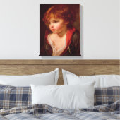 開いたシャツを着た金髪の少年 キャンバスプリント (インサイチュ (寝室))