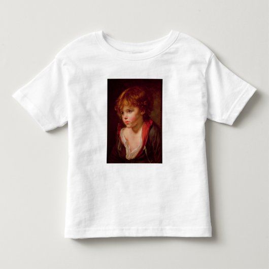 開いたシャツを着た金髪の少年 トドラーTシャツ (正面)