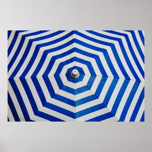 開いたストライプの傘 ポスター (正面)