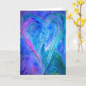 開いたハートの挨拶状 カード (黄色い花)