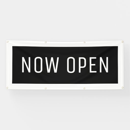 開いたバナー（黒） 横断幕 (横)