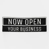 開いたバナー（黒） 横断幕 (横)