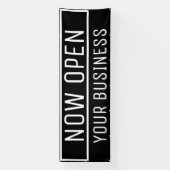 開いたバナー（黒） 横断幕 (縦)