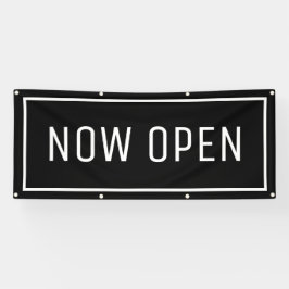 開いたバナー(黒) 横断幕