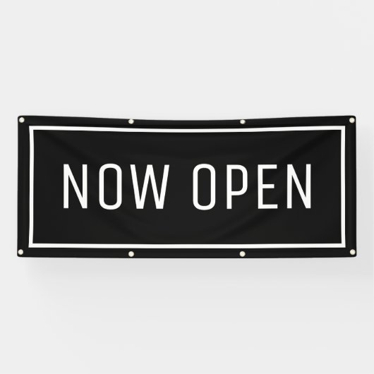 開いたバナー（黒） 横断幕 (横)